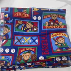 Baseball Teddy Bear Themed Table Runners 
