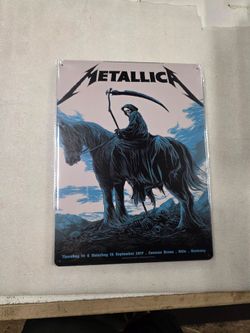 Metallica heavy metal rock music band faux vintage metal sign