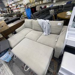 Big light fabric sofa-bed 