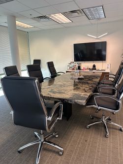 Natural stone Conference table with 10 chairs