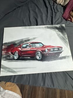 Mustang painting  28 in by 20 in
