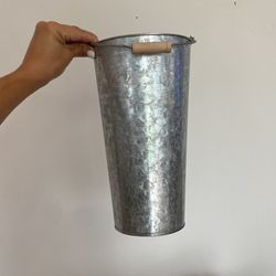 Silver Bucket Vase