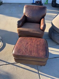 FREE Leather chair and ottoman