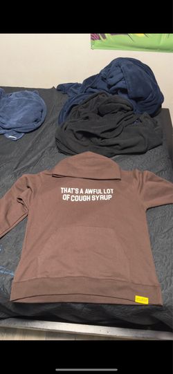 awful lotta cough syrup hoodie brown size large