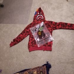 Red Zip-up Bape Hoodie