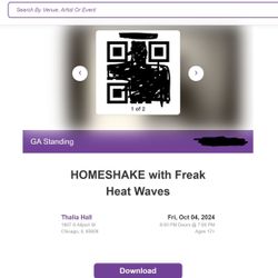 HOMESHAKE with Freak Heat Wave @Thalia Hall