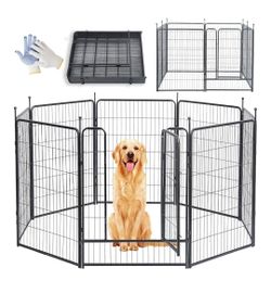 Heavy Duty Dog Playpen Foldable Pet Fence w/ Door Indoor Outdoor