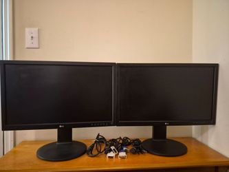 Matching Pair of 23" LG HD 1080p Monitors - Excellent Condition (All Cables Included)