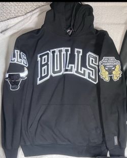 Chicago Bulls Hoodie Large NBA Finals Champions Streetwear Black Pullover