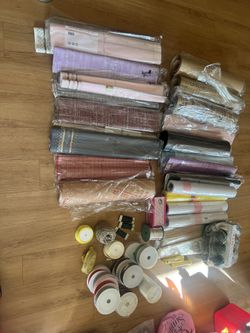 Flower Wrapping Paper and ribbon