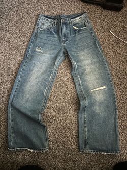 Bootcut Distressed Blue Jeans