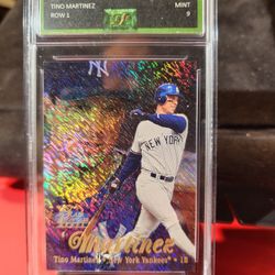 1998  Flair Showcase ROW 1 #60 Tino Martinez Yankees RARE SHIMMER REFRACTOR EJE 9 MINT