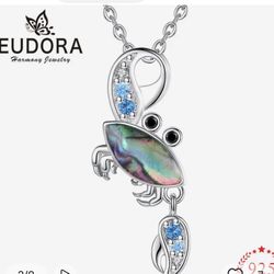 925 Sterling Silver Abalone, Crab Pendant [PEN78]