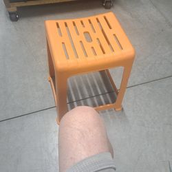 Plastic Stool light weight 
19" Tall 
13" Wide 
11" Deep