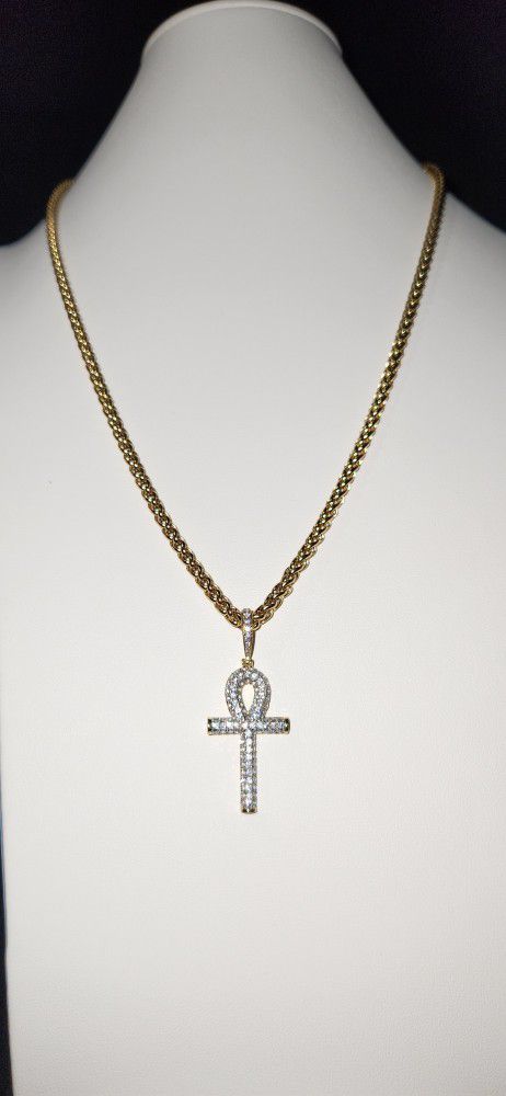 Ankh Cross Pendant With Chain