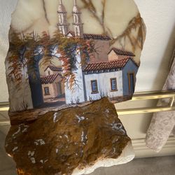 Mexican Art painted on stone (Onyx)