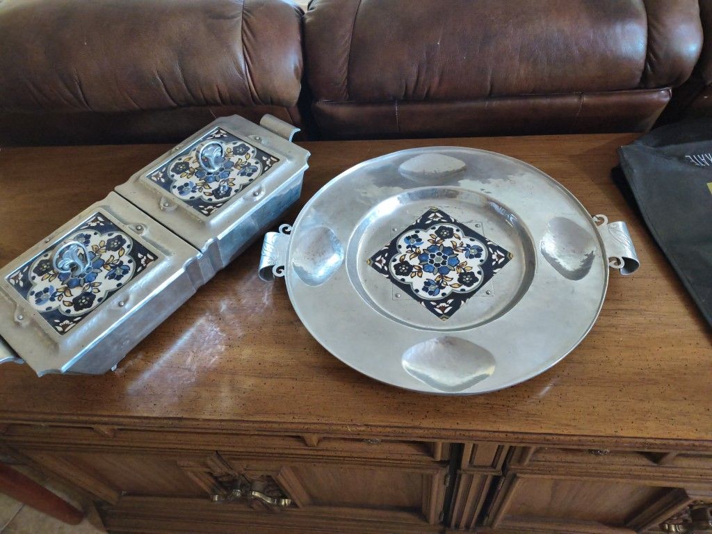 VTG 1930s Cellini Craft Double server And Serving Tray