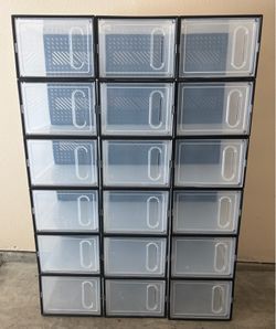 Clear Stackable Shoe Storage Boxes