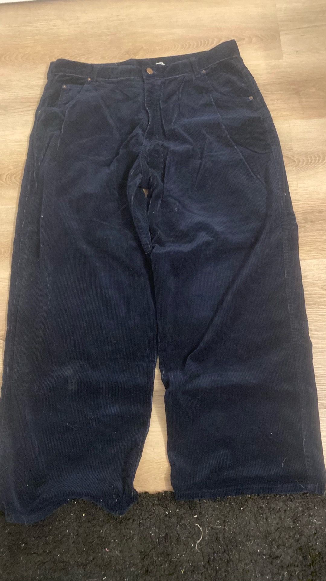 Vintage Solo by Semore Active Wears Navy Corduroy Baggy Pants