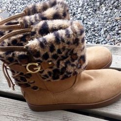 New Woman's 8.5 GBG  Brown And Cheetah Print Cold Weather Boot