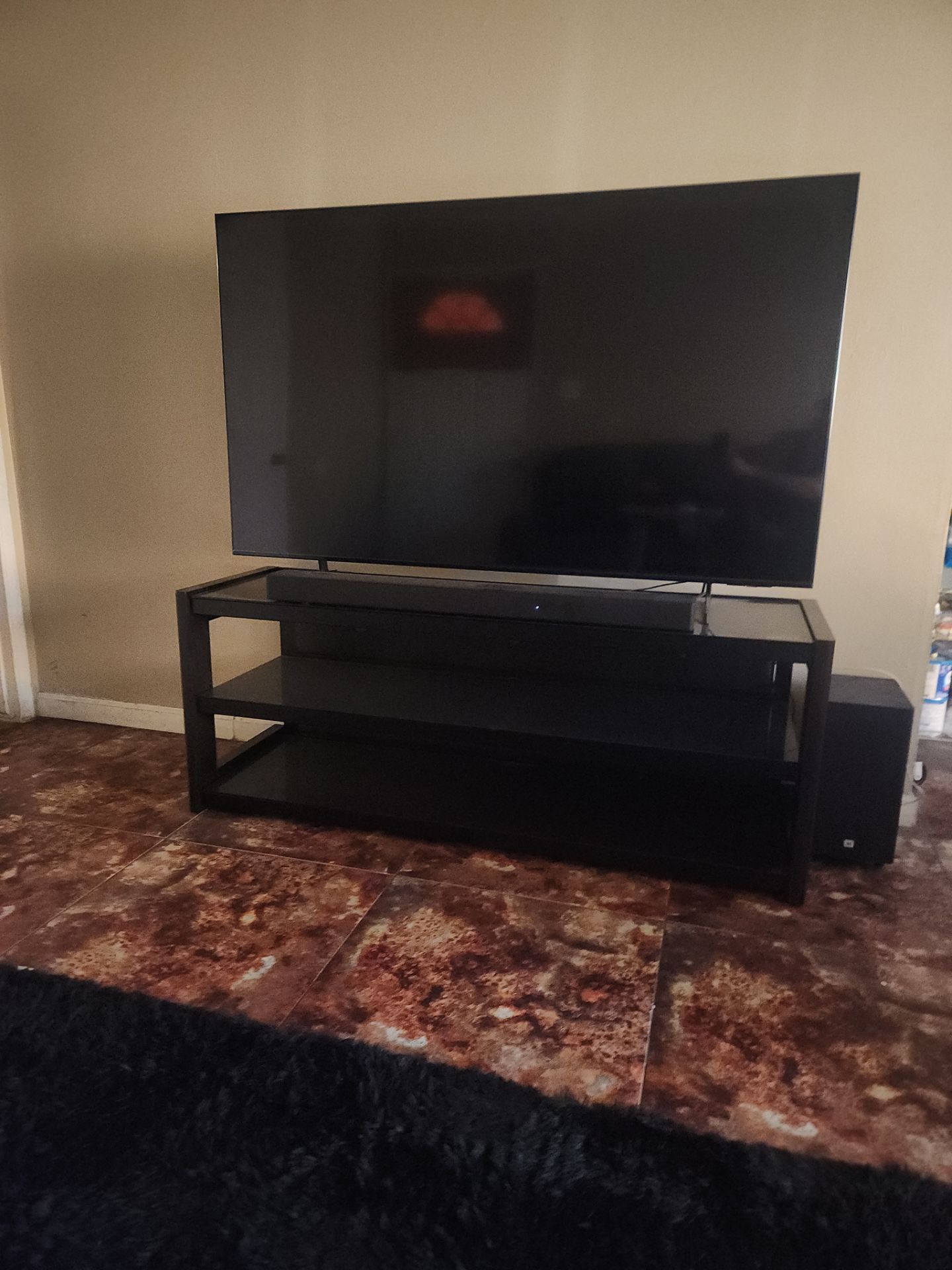 Glass TV stand