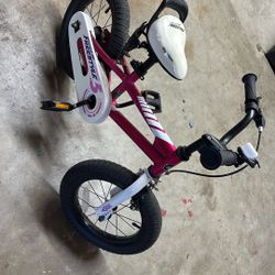 RoyalBaby Freestyle 5 Kids 12 Inch Bike with Training Wheels, Fuchsia