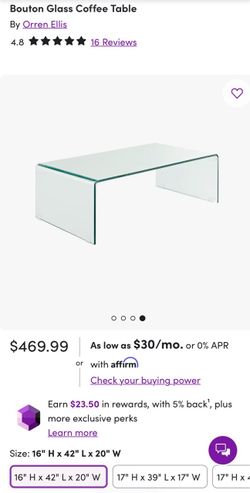 Orren Ellis Bouton Glass Coffee Table