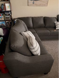 Lucy Charcoal Sectional and Sofa
