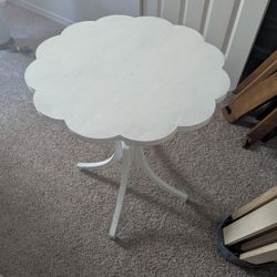 Project White Scalloped Side Table