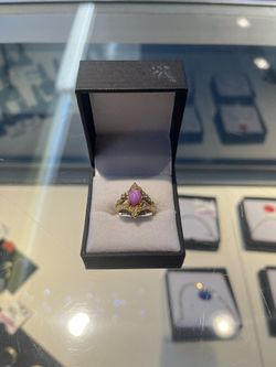 14k gold pink sapphire ring 