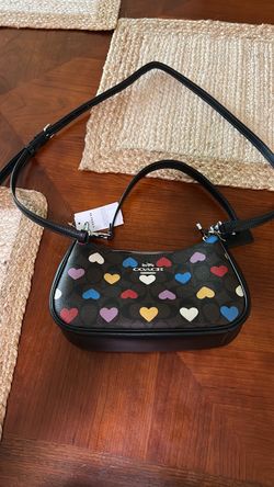 Coach Signature Heart Print Shoulder Bag