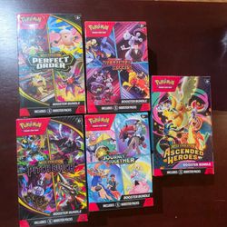 5 pokemon booster bundles, ascended heroes booster bundle, destined rivals, journey together, pitch black, perfect order