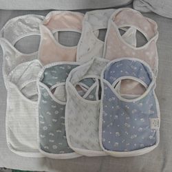 8 cotton bibs floral prints