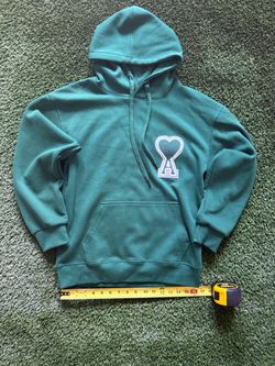 AMI Paris de Coeur Hoodie Teal Green