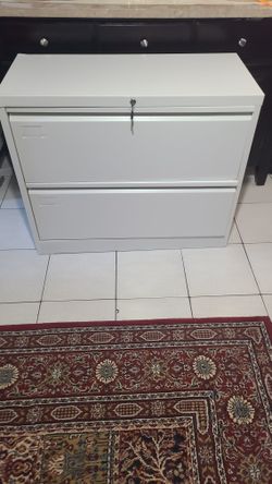White 2-Drawer Metal Filing Cabinet