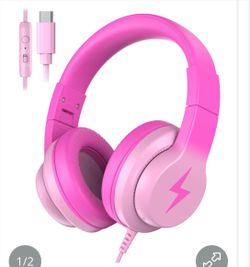 Candy Bila USB C Kids Headphones With Mic For School Travel Boys,Girls