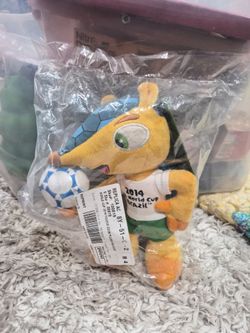 Fuleco the Armadillo plush, which was the official mascot for the 2014 FIFA World Cup in Brazil.