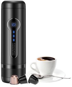Portable Espresso Coffee Maker, 56W Electric Espresso Coffee Machine, BPA-Free, FDA ,with Home Adapter and Car Charger for Travelling, Camping and Ou
