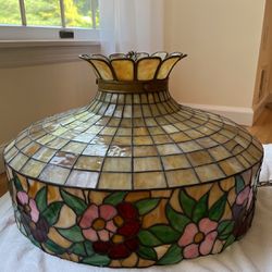 Vintage Stained Glass Tiffany Like Hanging Light