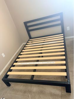 Full - Metal Platform Bed Frame with Headboard