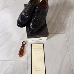 Johnson & Murphy Leather Cap Toe Black Shoe 13D