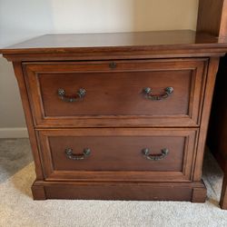 Solid Wood 2-Drawer Filing Cabinet – Legal/Letter Size Storage