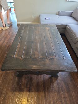 Rustic Dark Wood Coffee Table