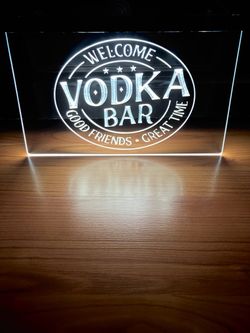 VODKA BAR LED NEON WHITE LIGHT SIGN 8x12