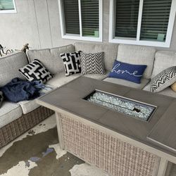 Patio furniture with a Fire Table