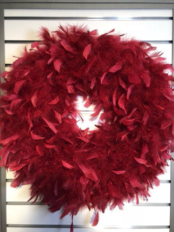 EASTER-SPRING Natural Feather Wreaths - Large, 20 inch, available in 3 colors: Greens, Dark Reds and Mixed Red-Orange