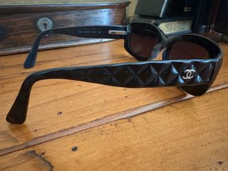 Chanel 5094 Quilted Sunglasses | Black Italian Acetate Rectangle