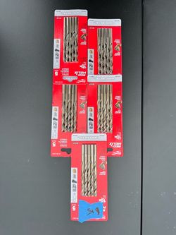 Milwaukee Red Helix Cobalt Drill Bit Sets (5-Pack) – Lot of 5