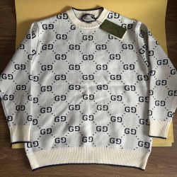 Gucci Round Neck Print Wool Knitted Sweater