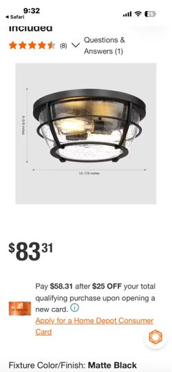 Matte Black Flush Mount Ceiling Light
